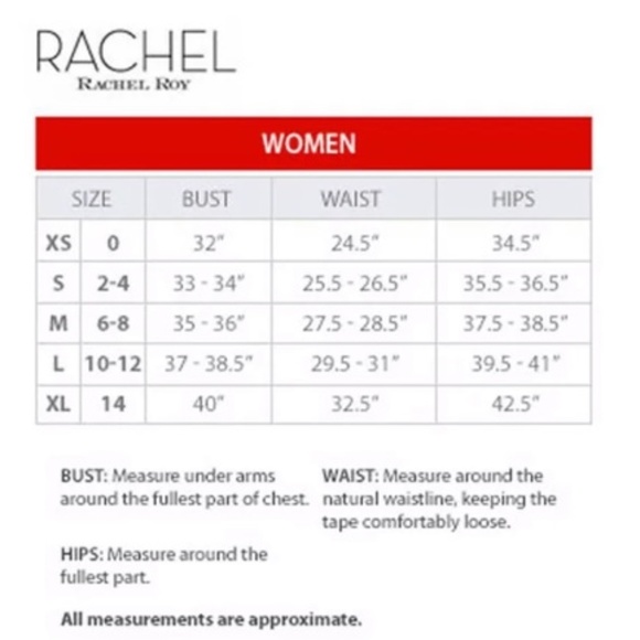 Roy Dress Size Chart